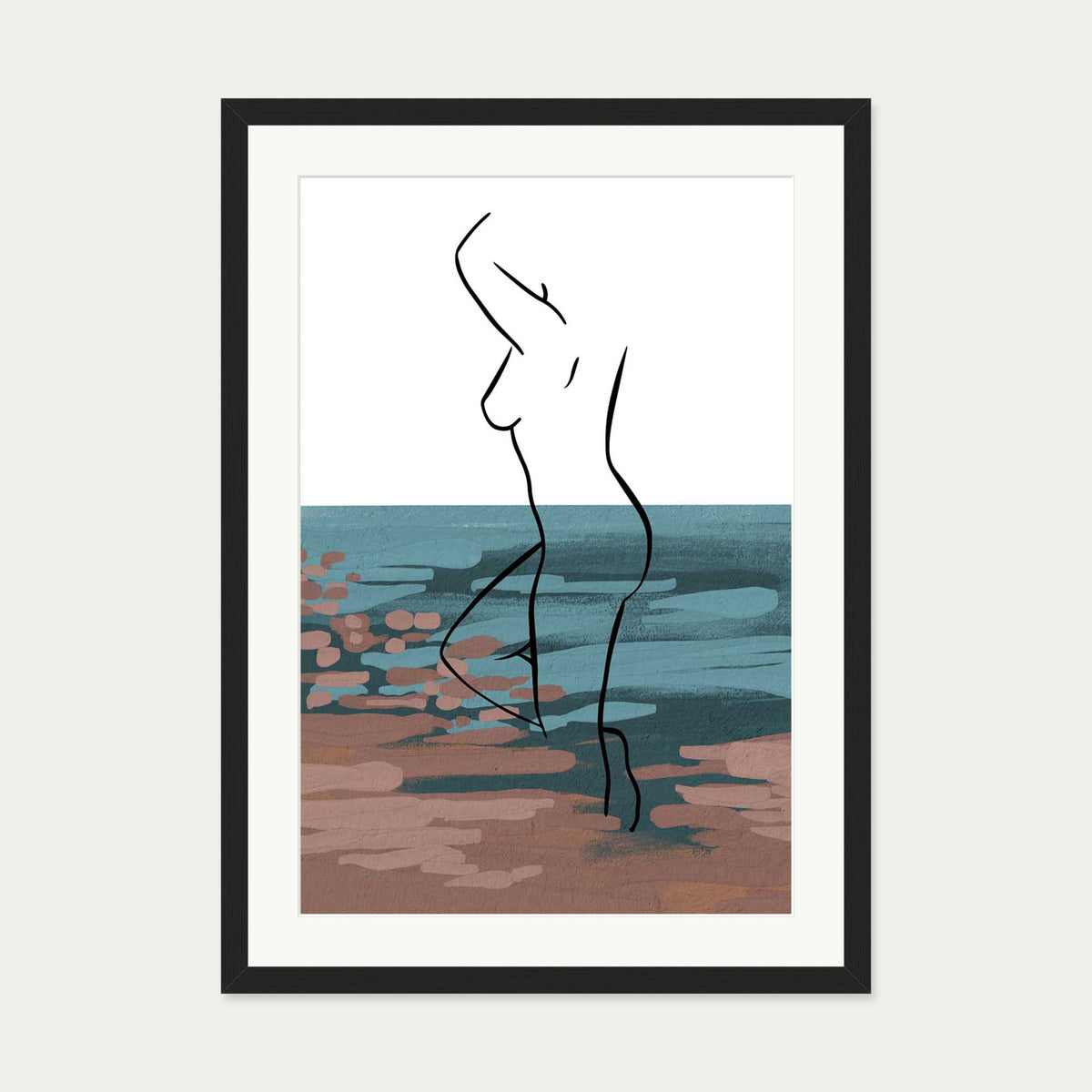 Abstract Figure Art Print — 50 x 70 cm — Black Frame
