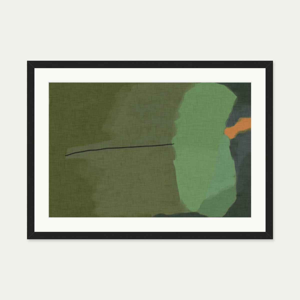 Rothko Green Art Print — 50 x 70 cm — Black Frame