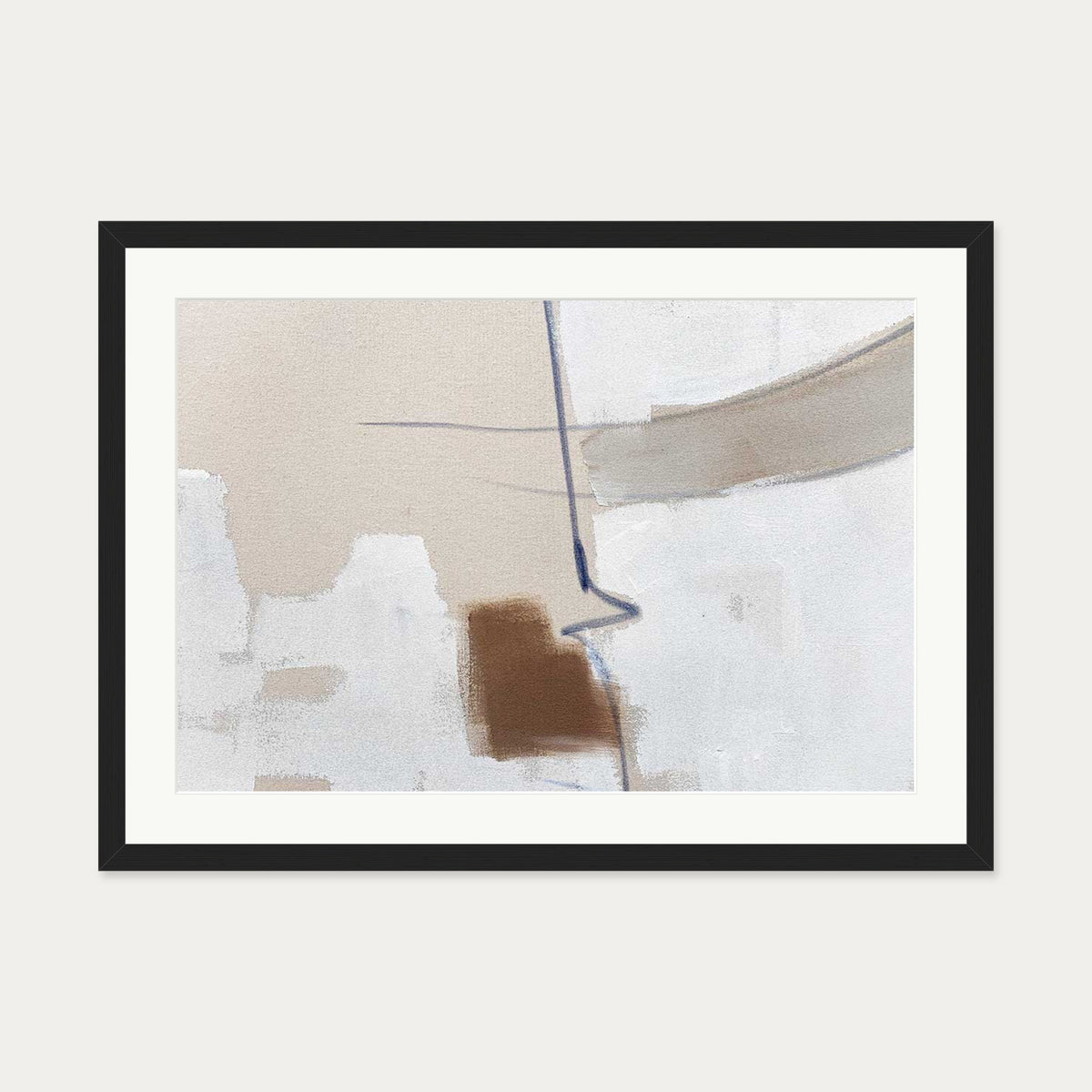 Light Taupe Textures Art Print — 50 x 70 cm — Black Frame