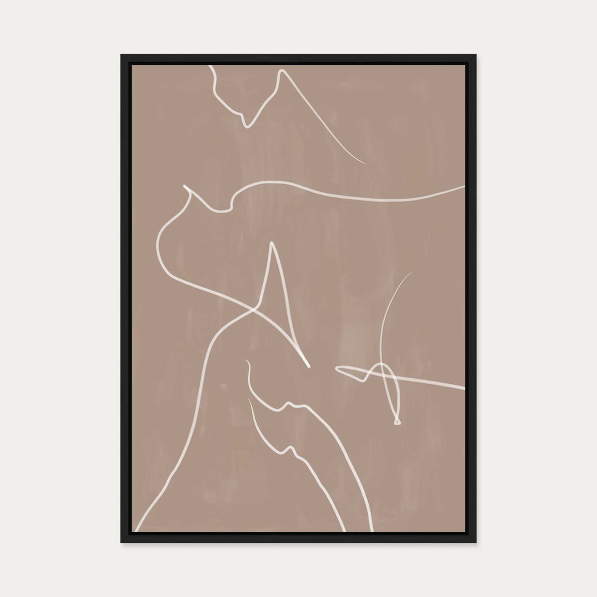Modern Abstract Lines Canvas Art — 50 x 70 cm — Black Frame