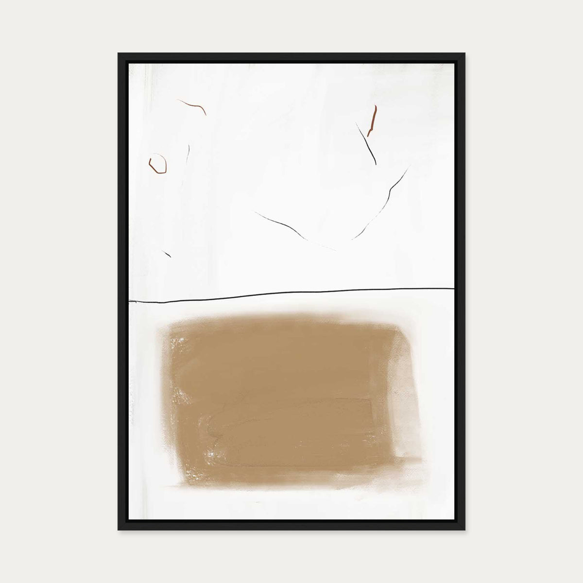 Rustic Lines Canvas Art — 50 x 70 cm — Black Frame