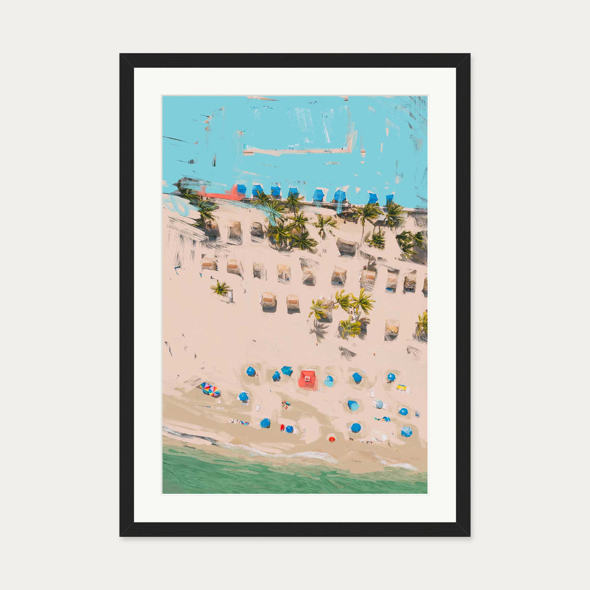 Beach Study Art Print — 50 x 70 cm — Black Frame