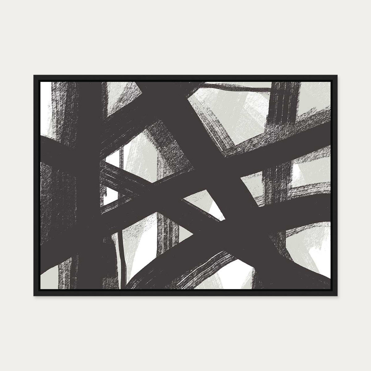 Brave Line Marks Canvas Art — 50 x 70 cm — Black Frame