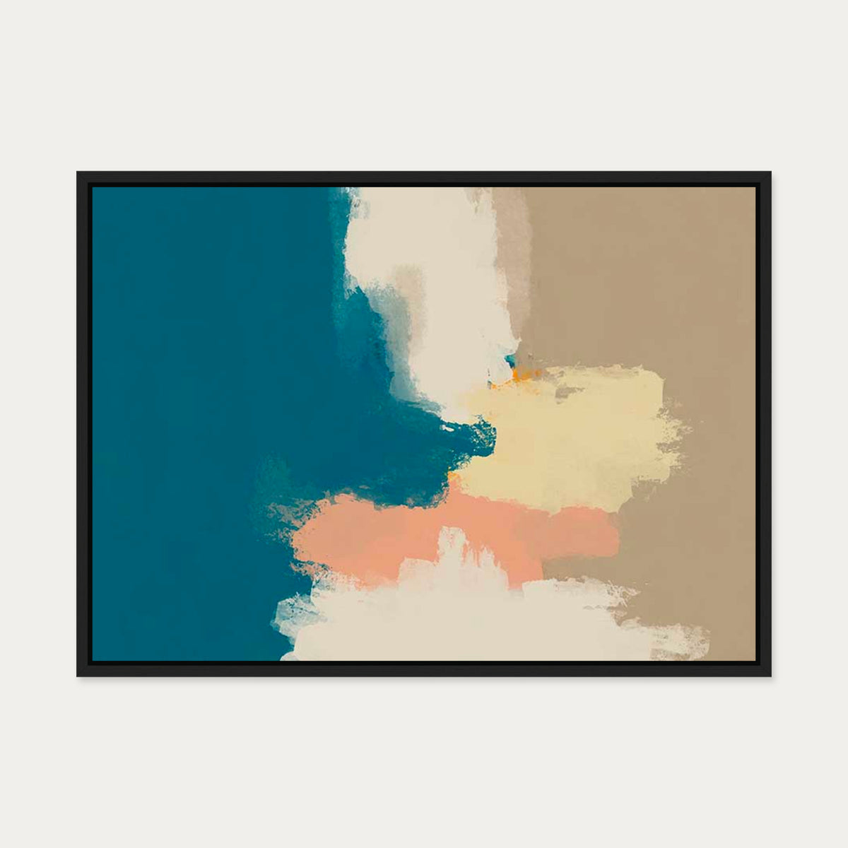 Teal Seas Canvas Art — 50 x 70 cm — Black Frame