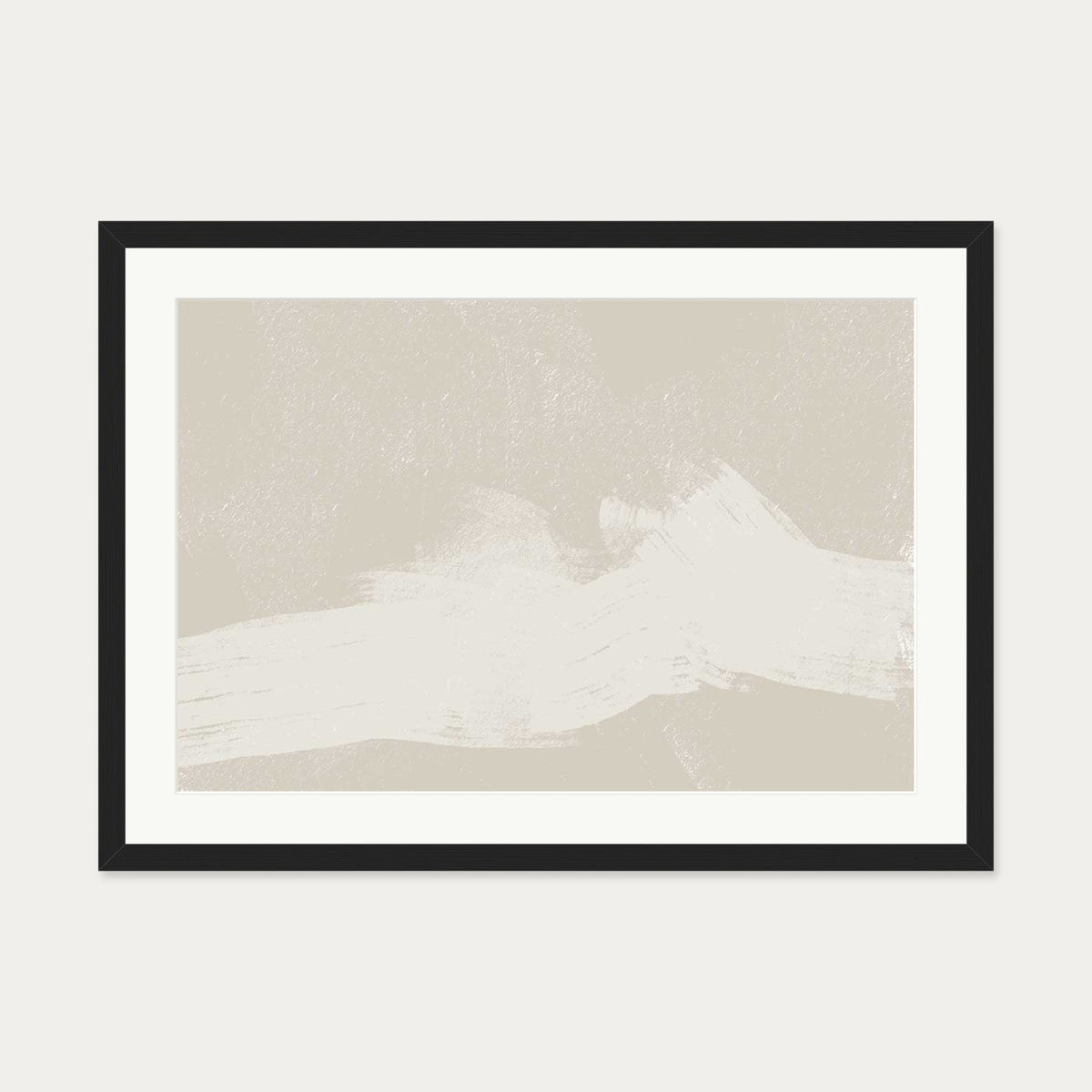 Neutral Abstract Sands Art Print — 50 x 70 cm — Black Frame