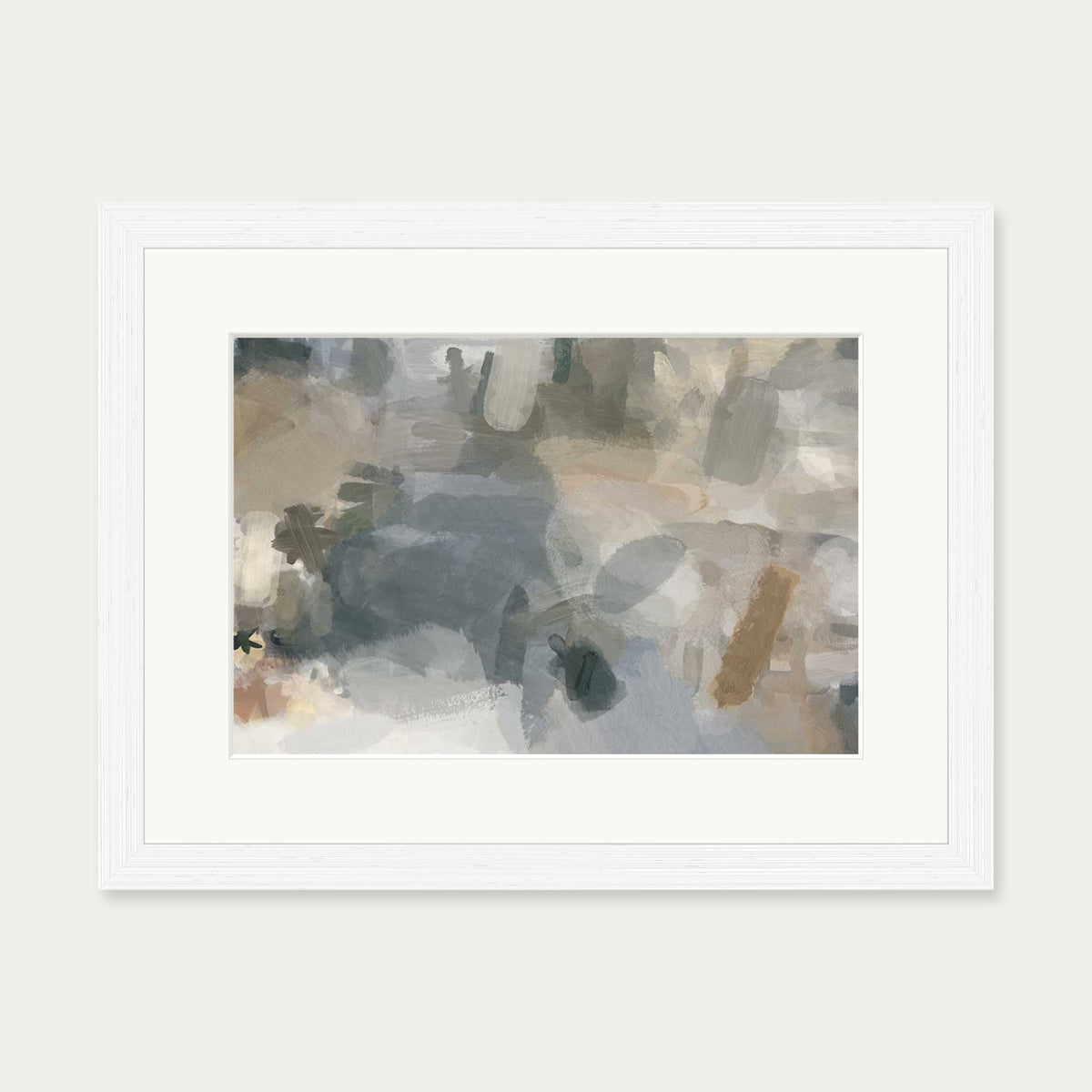 Impressionist Neutral Mood Art Print — 30 x 40 cm — White Frame