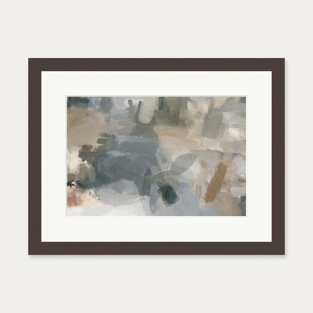 Impressionist Neutral Mood Art Print — 30 x 40 cm — Brown Frame