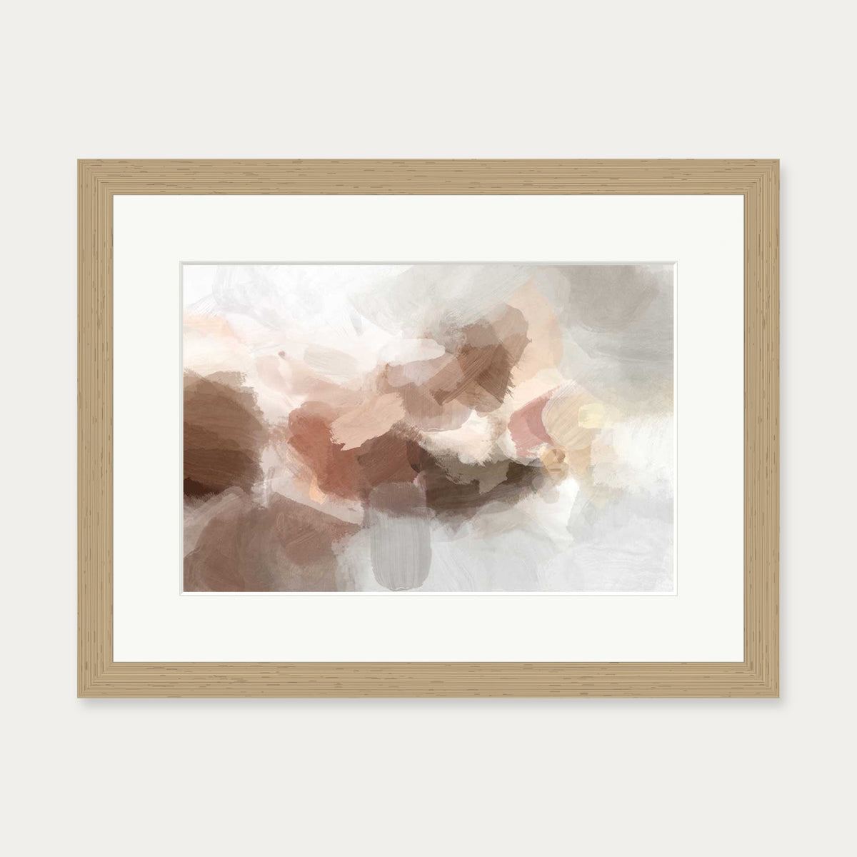 Impressionist Blush Sky Art Print — 30 x 40 cm — Oak Frame