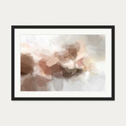 Impressionist Blush Sky Art Print — 50 x 70 cm — Black Frame