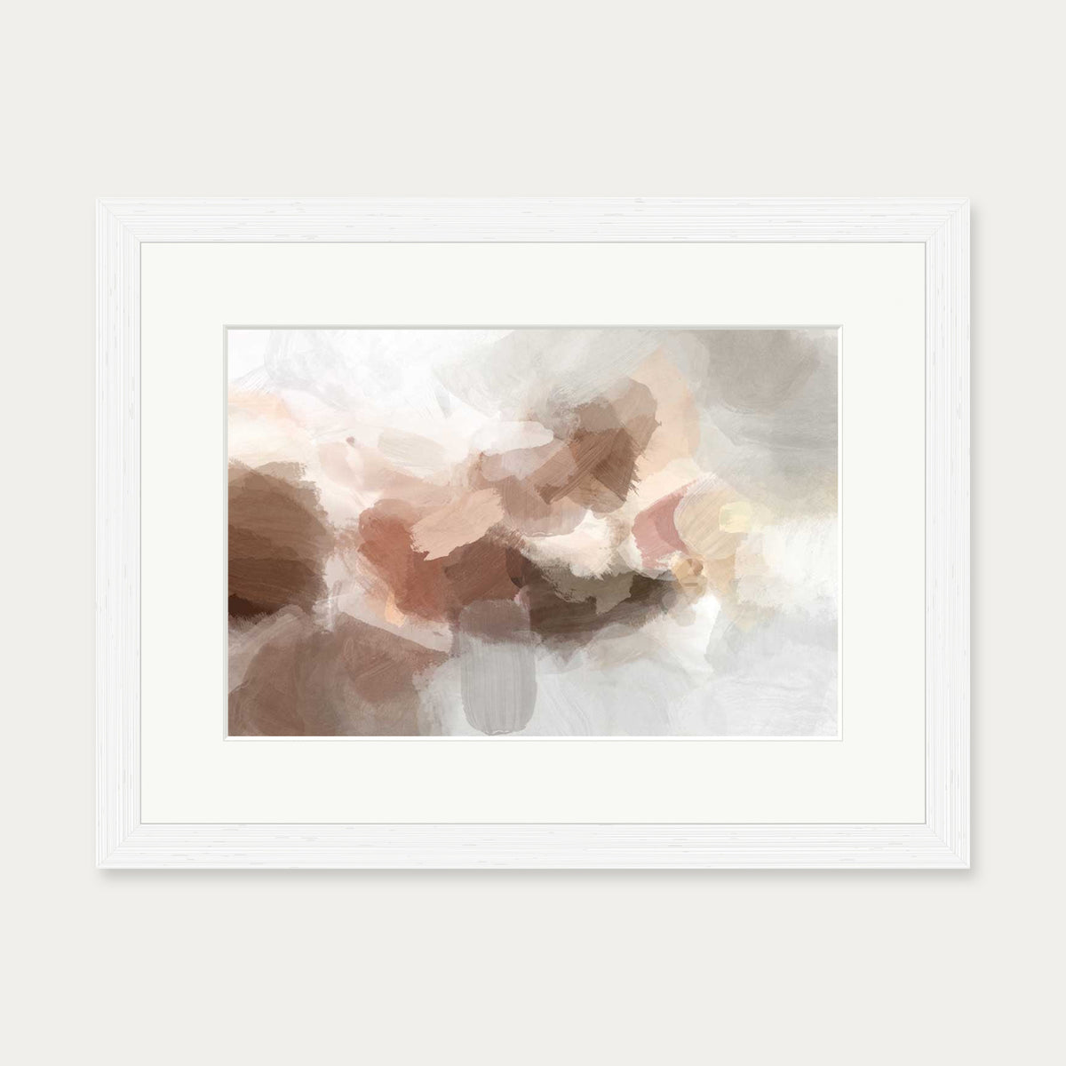 Impressionist Blush Sky Art Print — 30 x 40 cm — White Frame