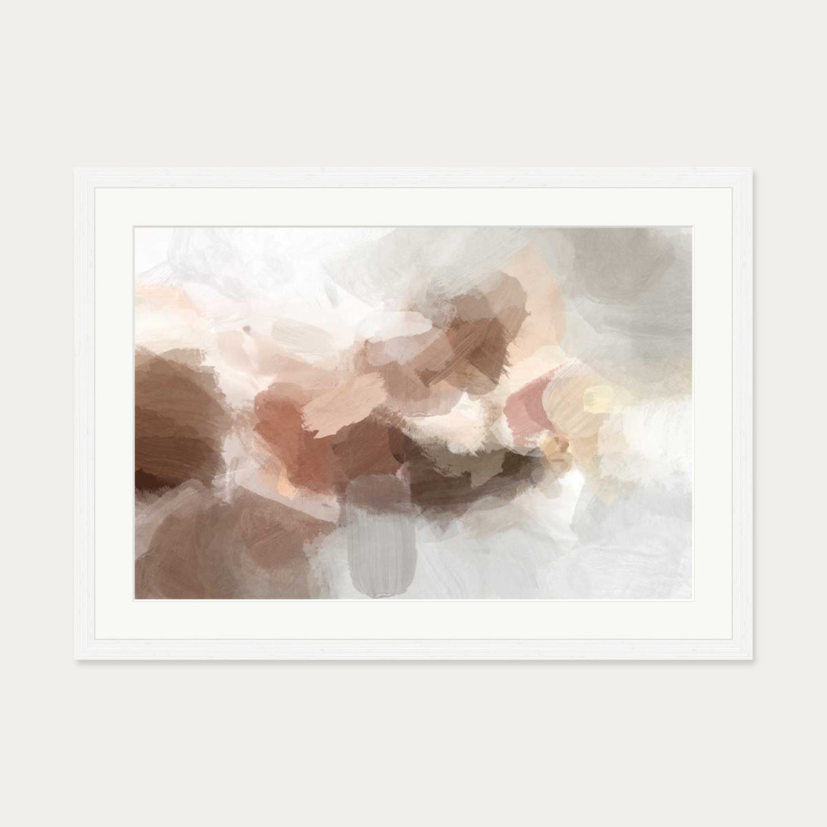 Impressionist Blush Sky Art Print — 50 x 70 cm — White Frame