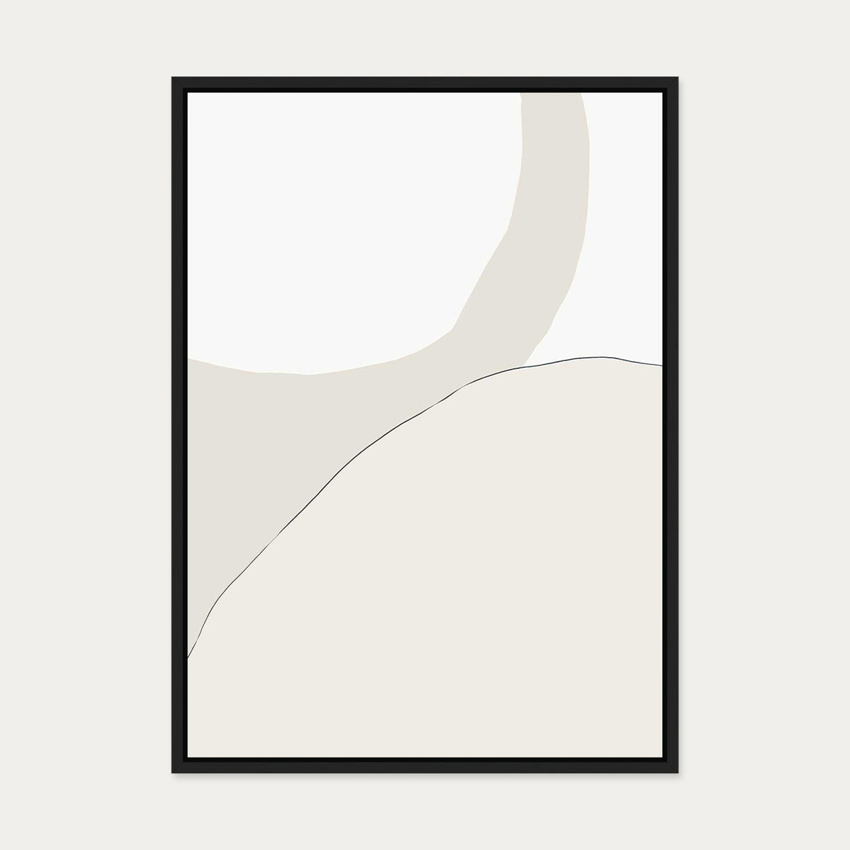 Neutral Figures I Canvas Art — 50 x 70 cm — Black Frame