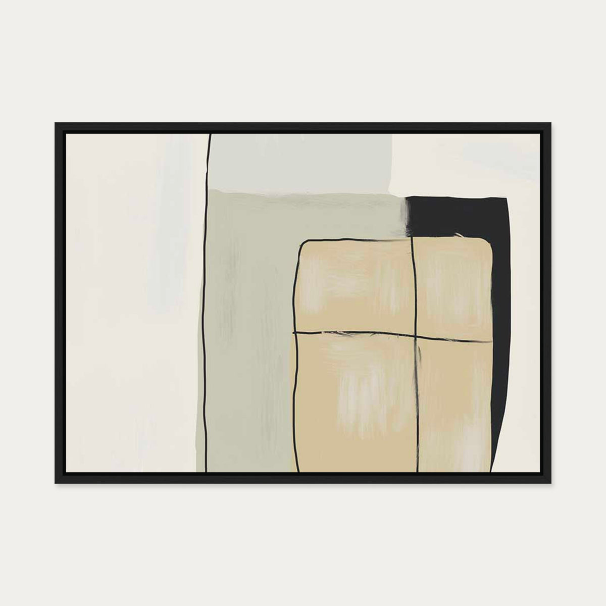Untitled VI Canvas Art — 50 x 70 cm — Black Frame