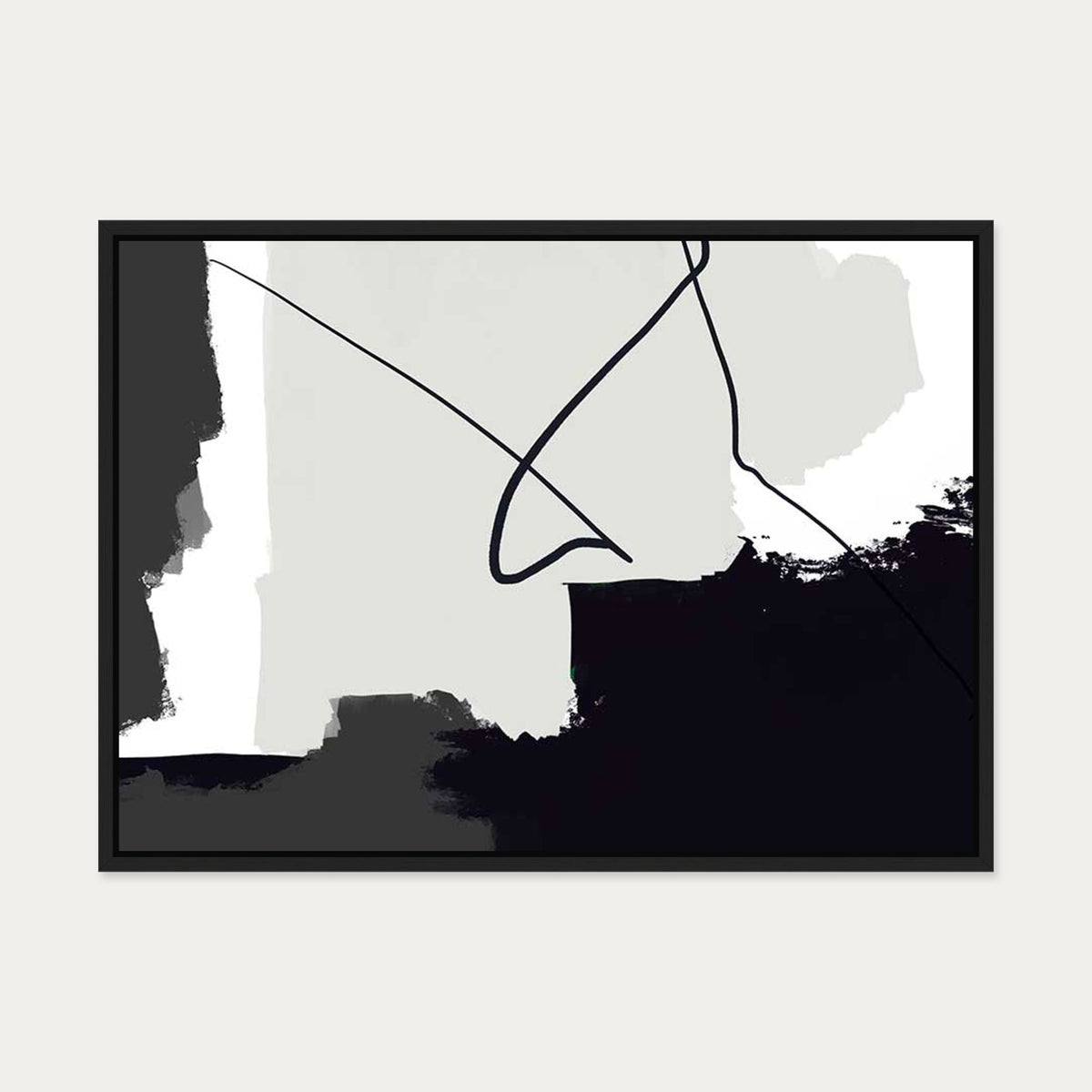Brushed Grey Palette Canvas Art — 50 x 70 cm — Black Frame