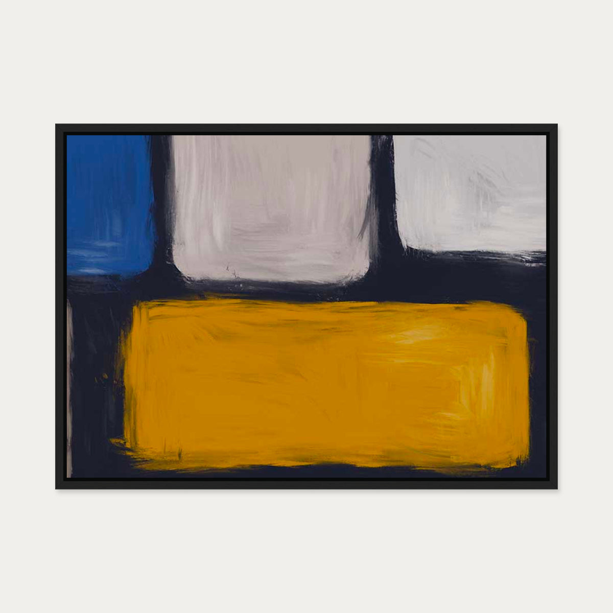 Mind The Block Canvas Art — 50 x 70 cm — Black Frame