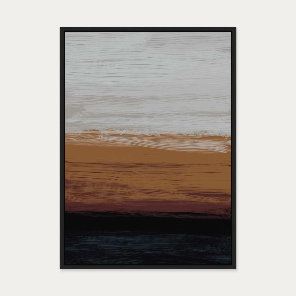 Orange Sunset Canvas Art — 50 x 70 cm — Black Frame