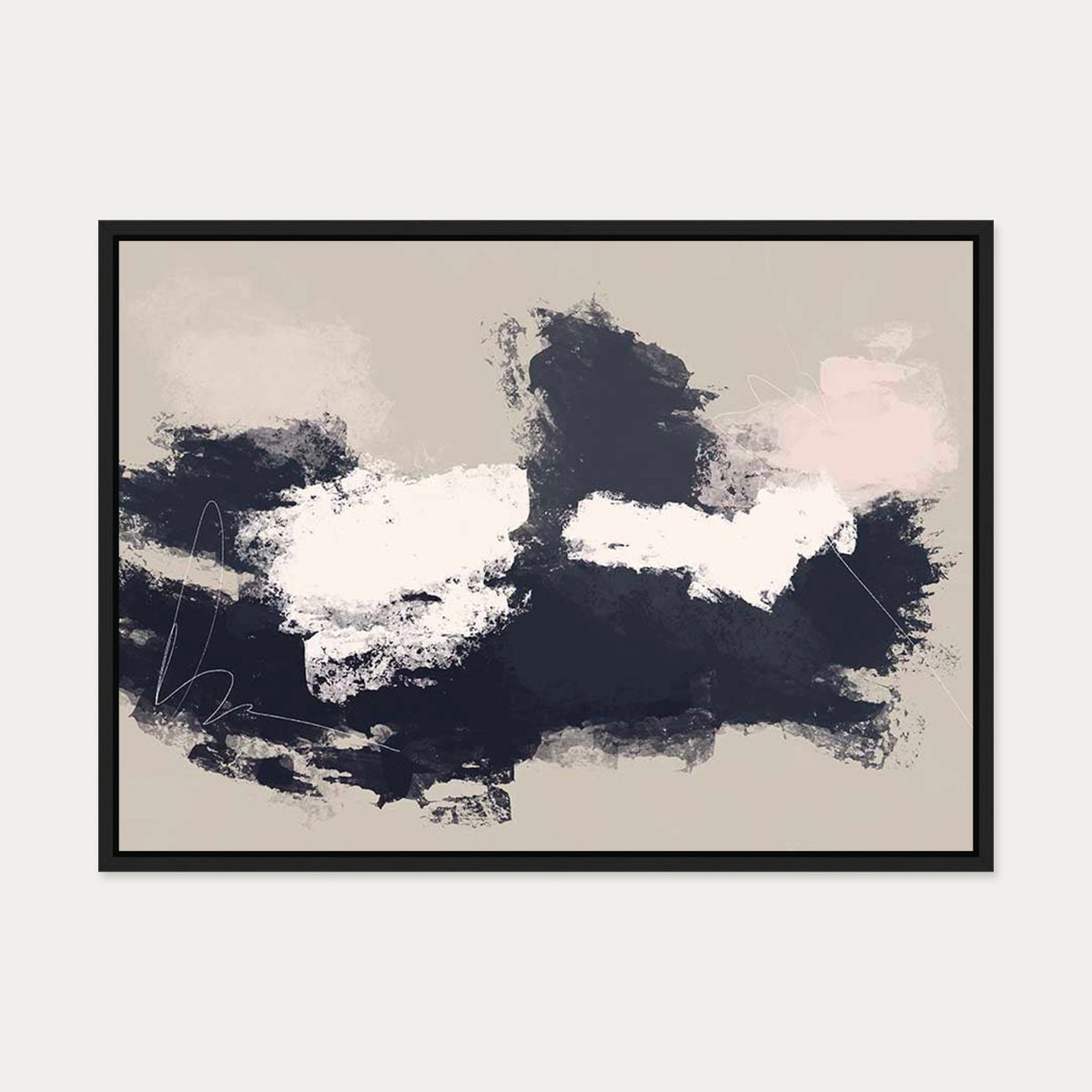 Sandbanks Canvas Art — 50 x 70 cm — Black Frame