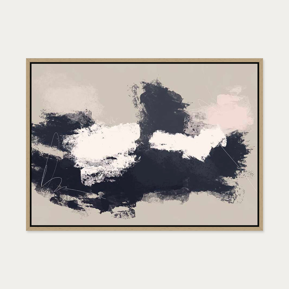 Sandbanks Canvas Art — 50 x 70 cm — Oak Frame