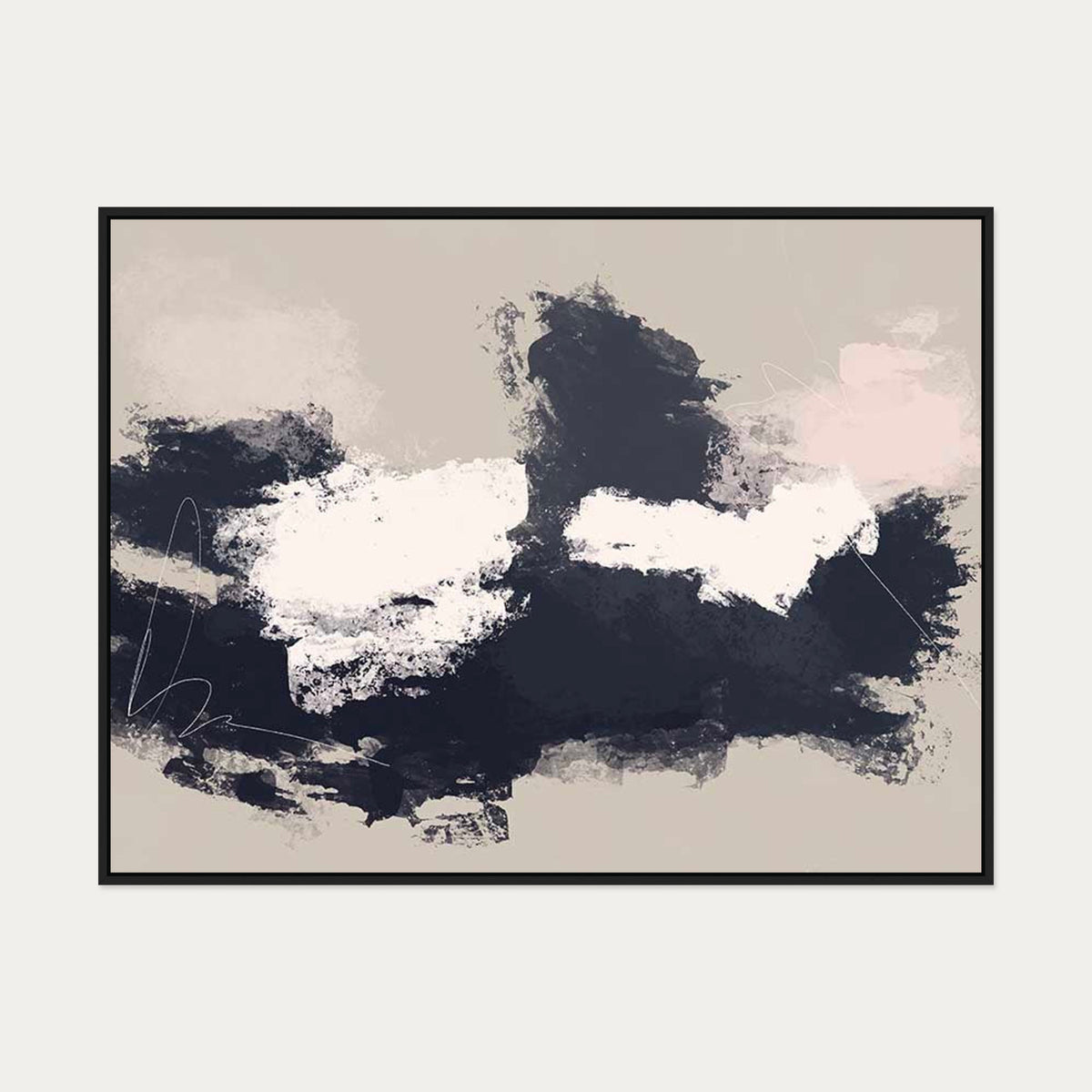 Sandbanks Canvas Art — 90 x 120 cm — Black Frame