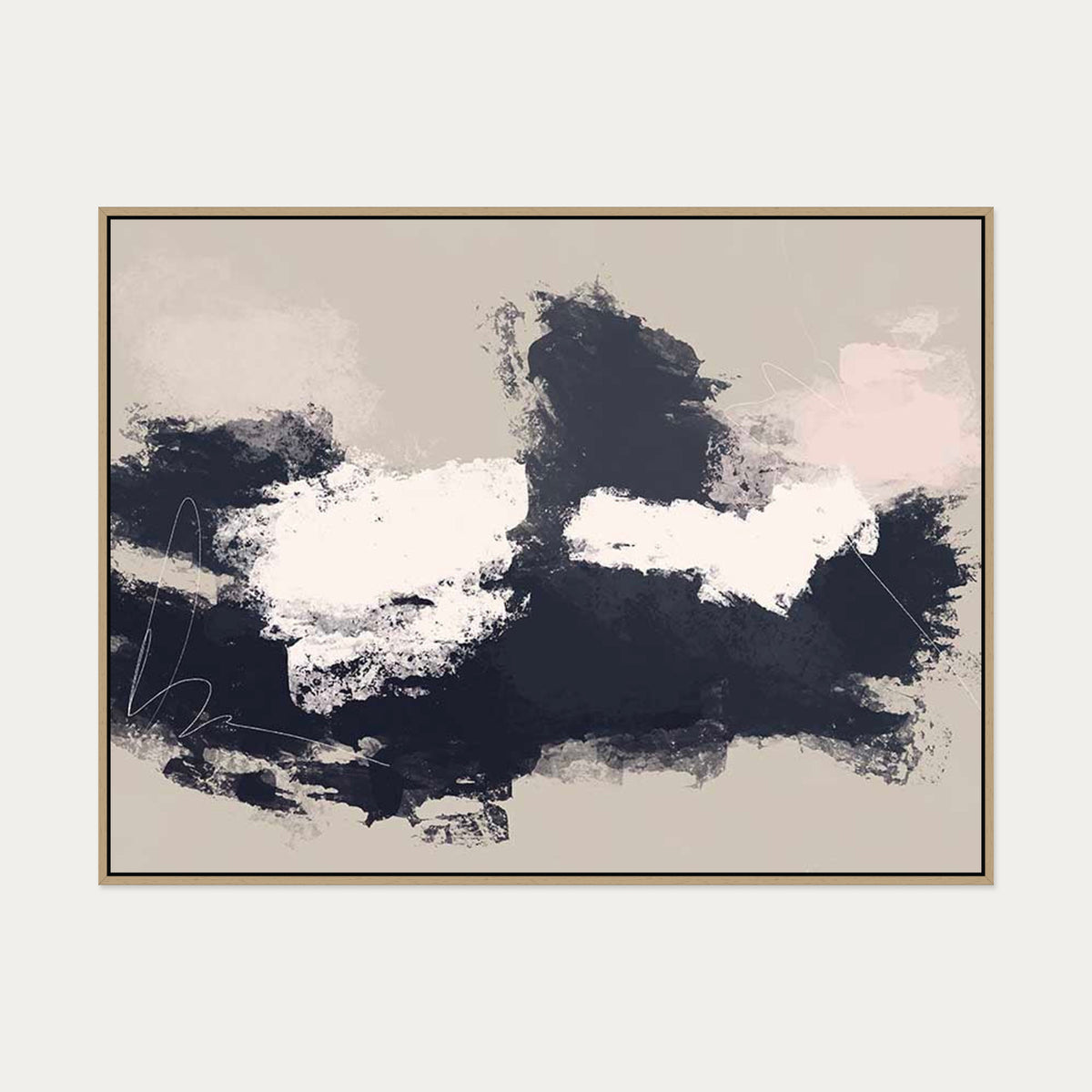 Sandbanks Canvas Art — 90 x 120 cm — Oak Frame