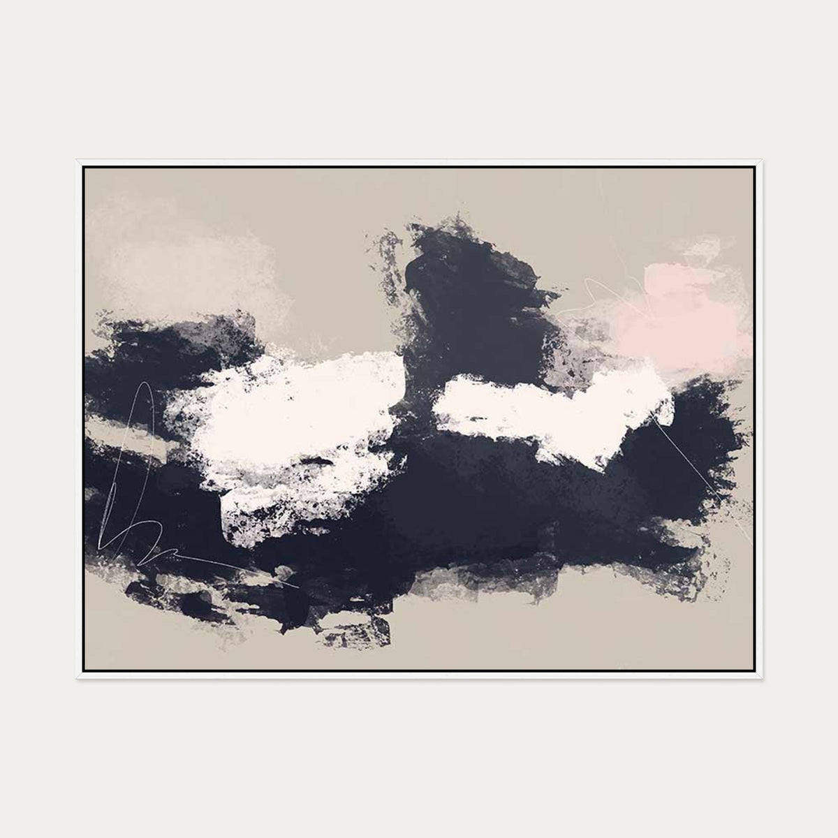 Sandbanks Canvas Art — 90 x 120 cm — White Frame