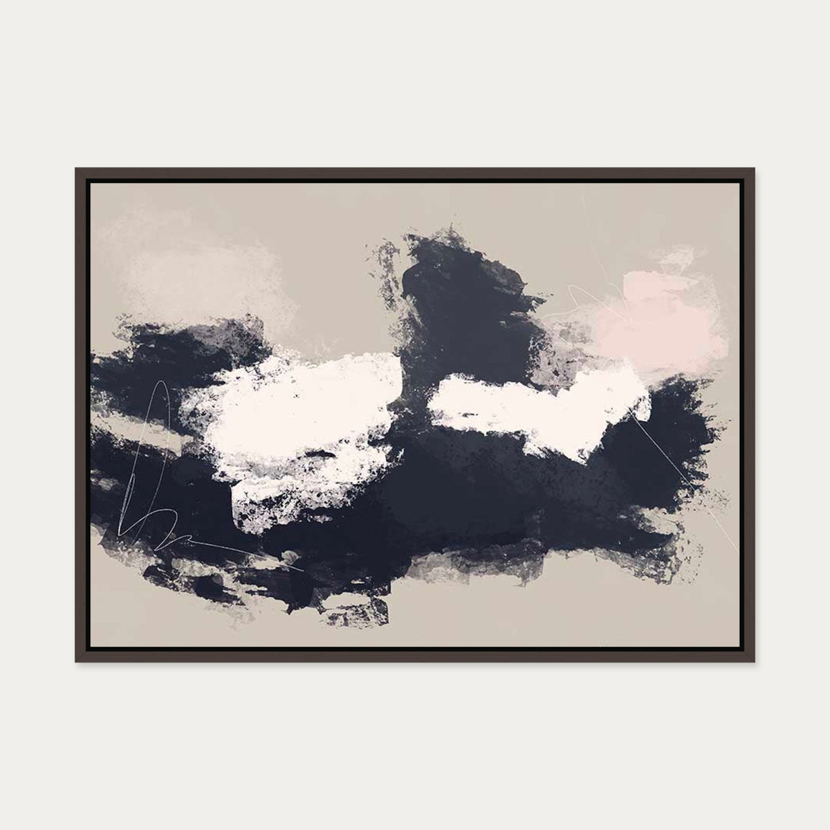 Sandbanks Canvas Art — 50 x 70 cm — Brown Frame