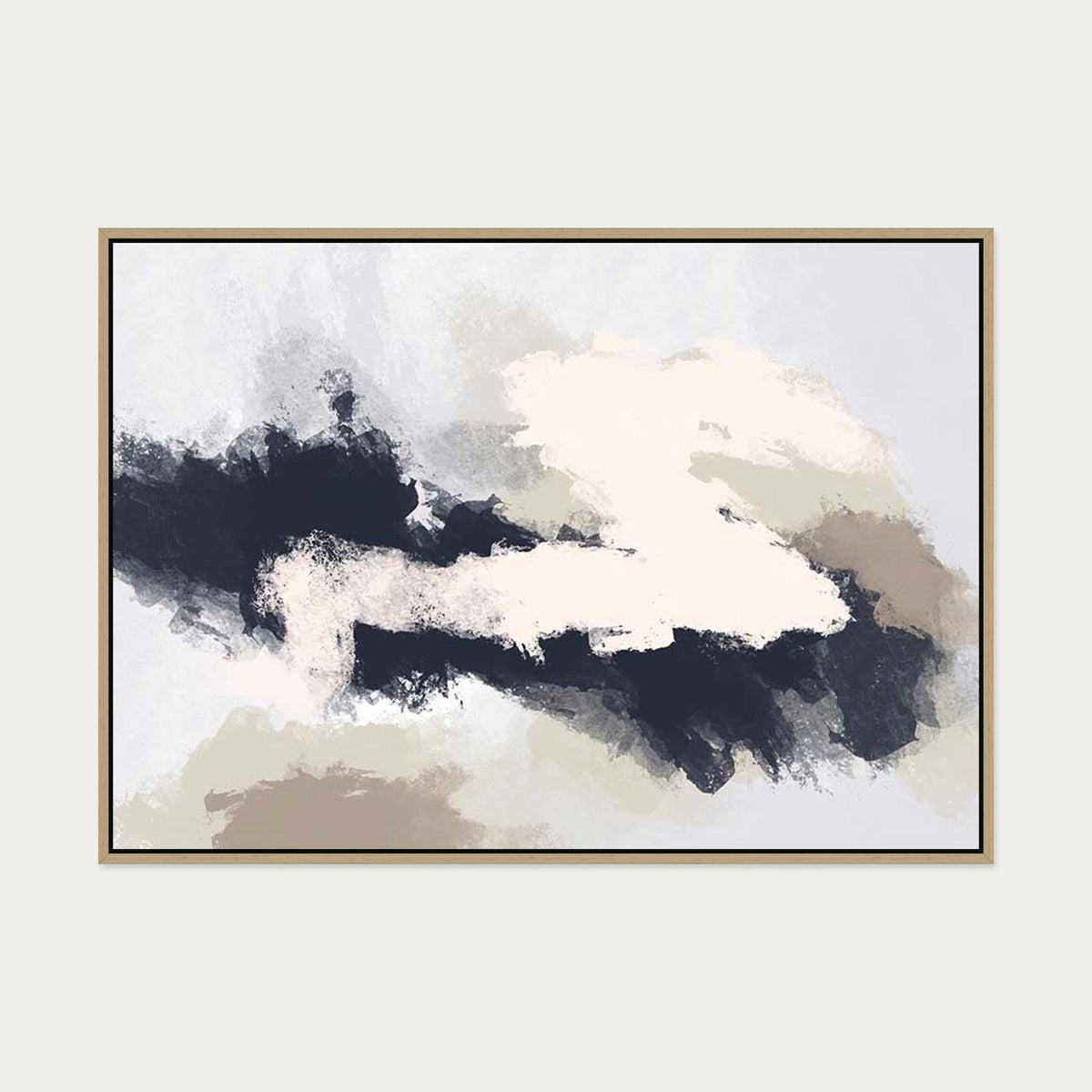 Desert Rain Canvas Art — 70 x 100 cm — Oak Frame