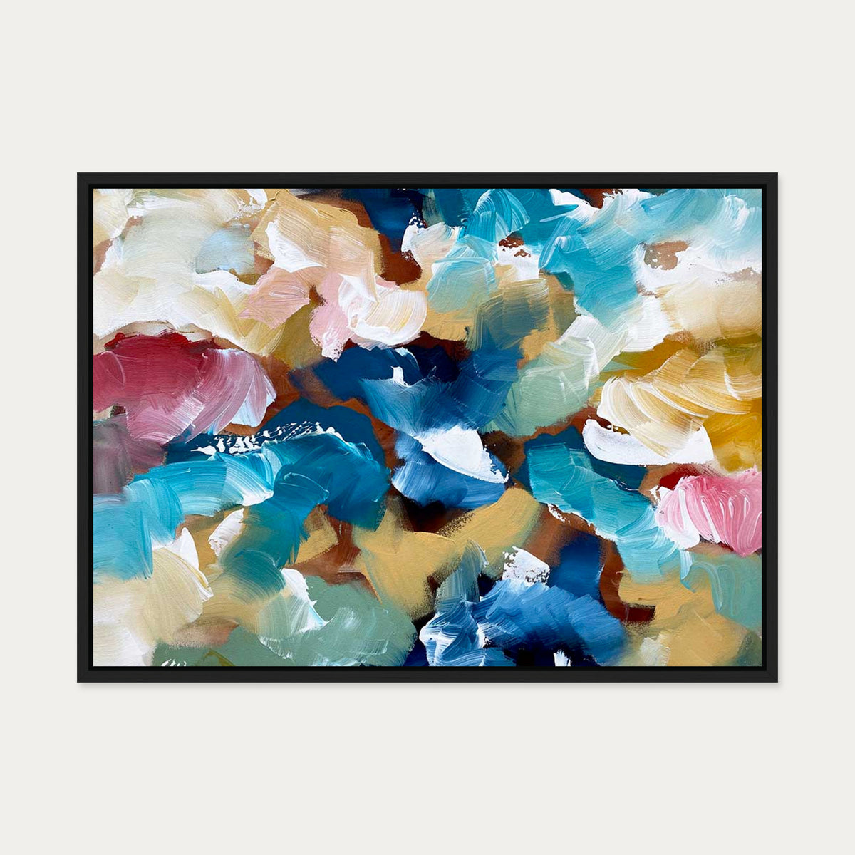 Colliding Colours Canvas Art Art — 50 x 70 cm — Black Frame