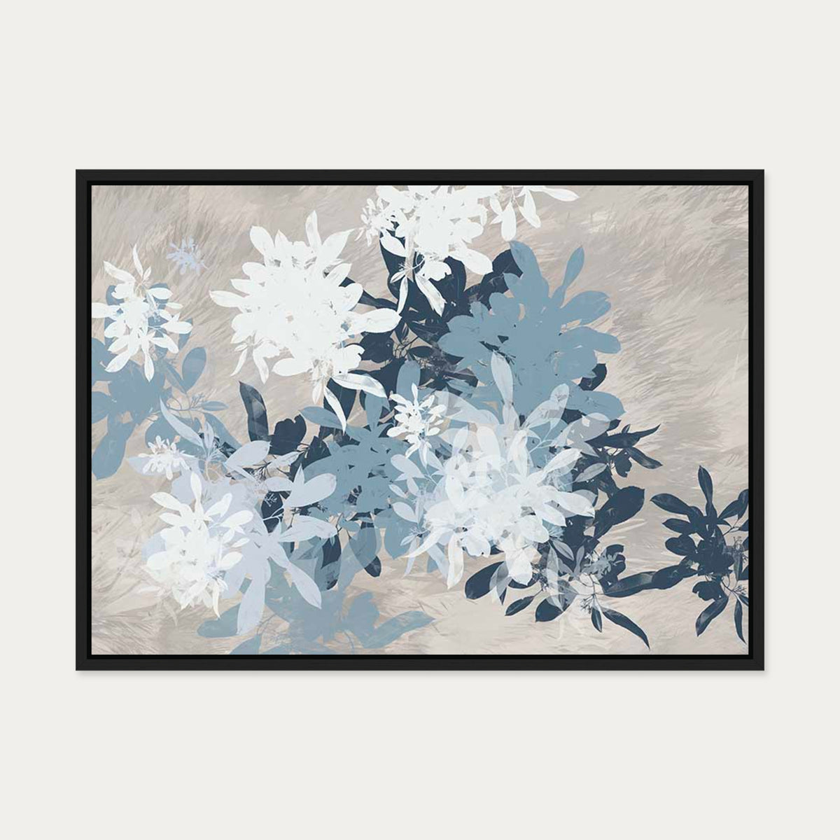 Floral Shades II Canvas Art — 50 x 70 cm — Black Frame