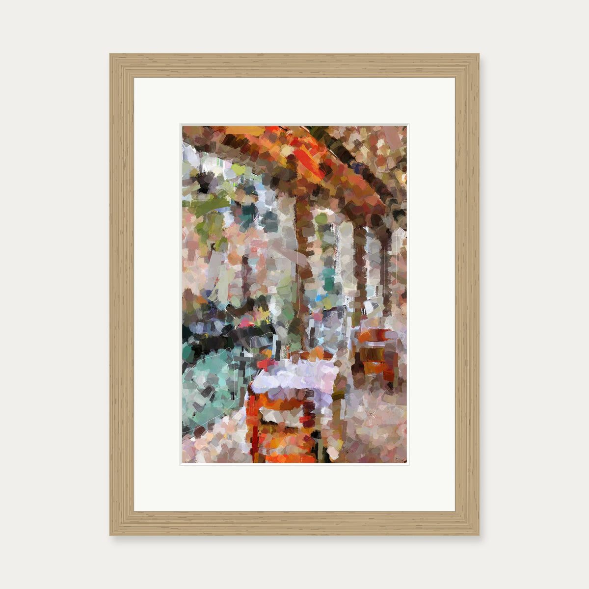 Table For Two Art Print — 30 x 40 cm — Oak Frame