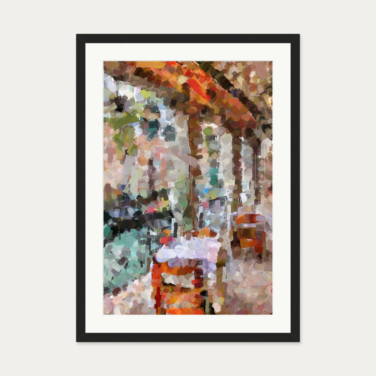 Table For Two Art Print — 50 x 70 cm — Black Frame