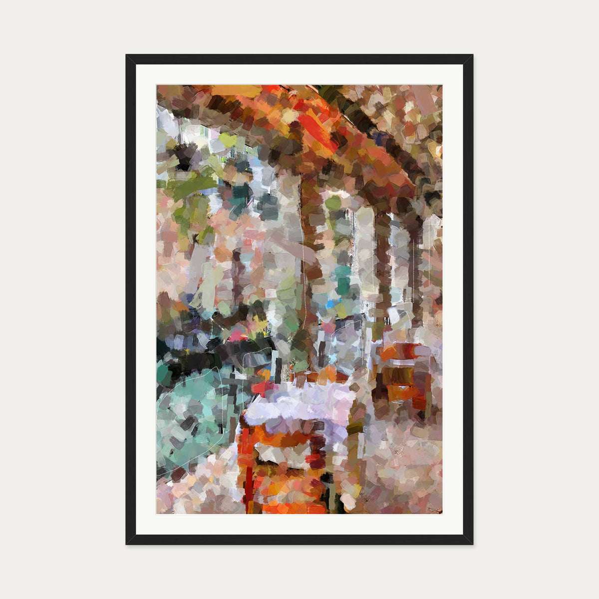 Table For Two Art Print — 70 x 100 cm — Black Frame