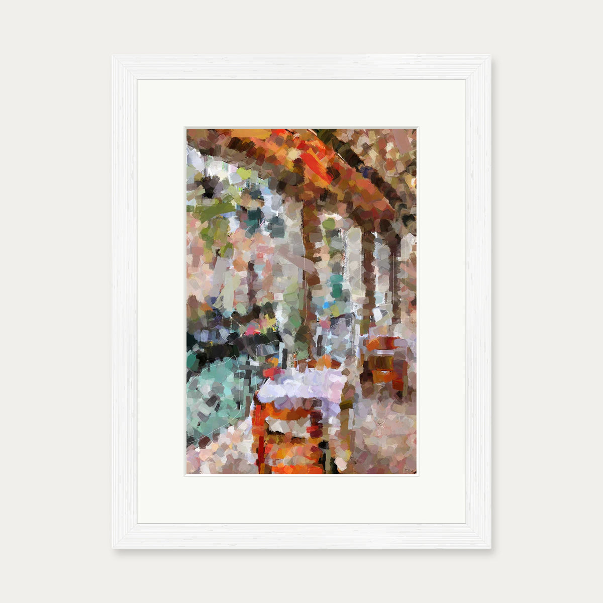 Table For Two Art Print — 30 x 40 cm — White Frame