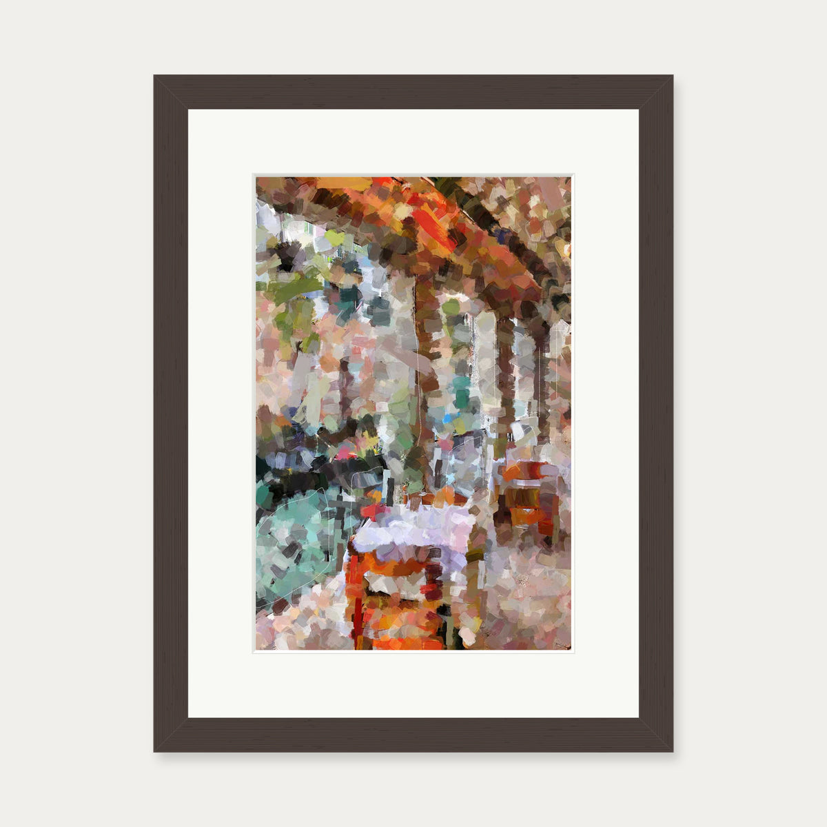 Table For Two Art Print — 30 x 40 cm — Brown Frame