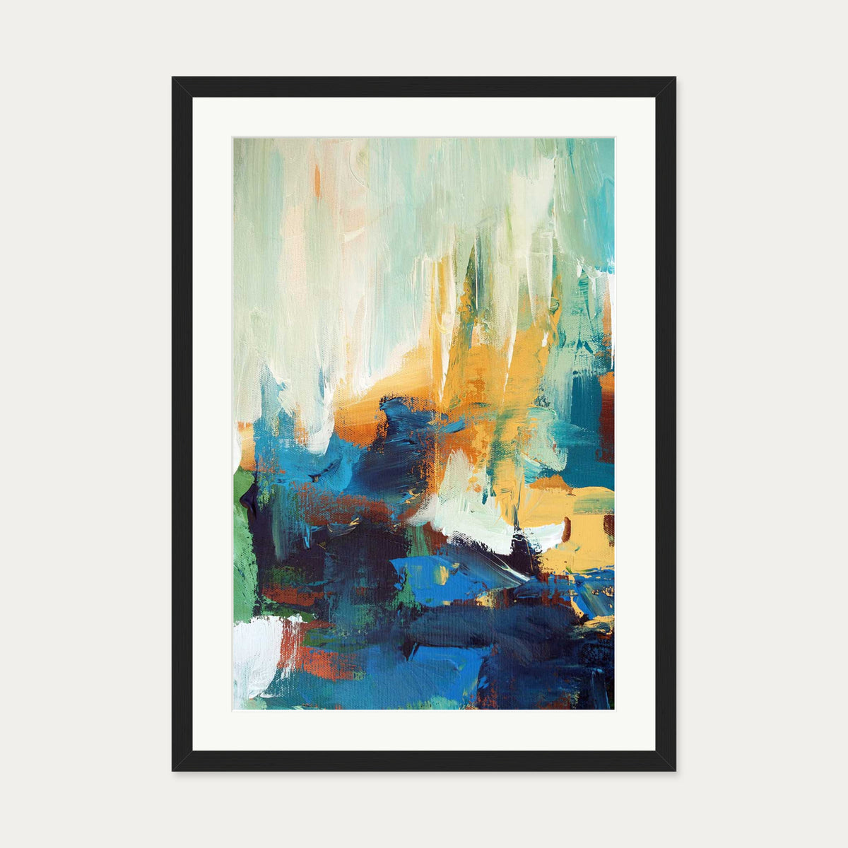 Colour Block 5 Art Print — 50 x 70 cm — Black Frame