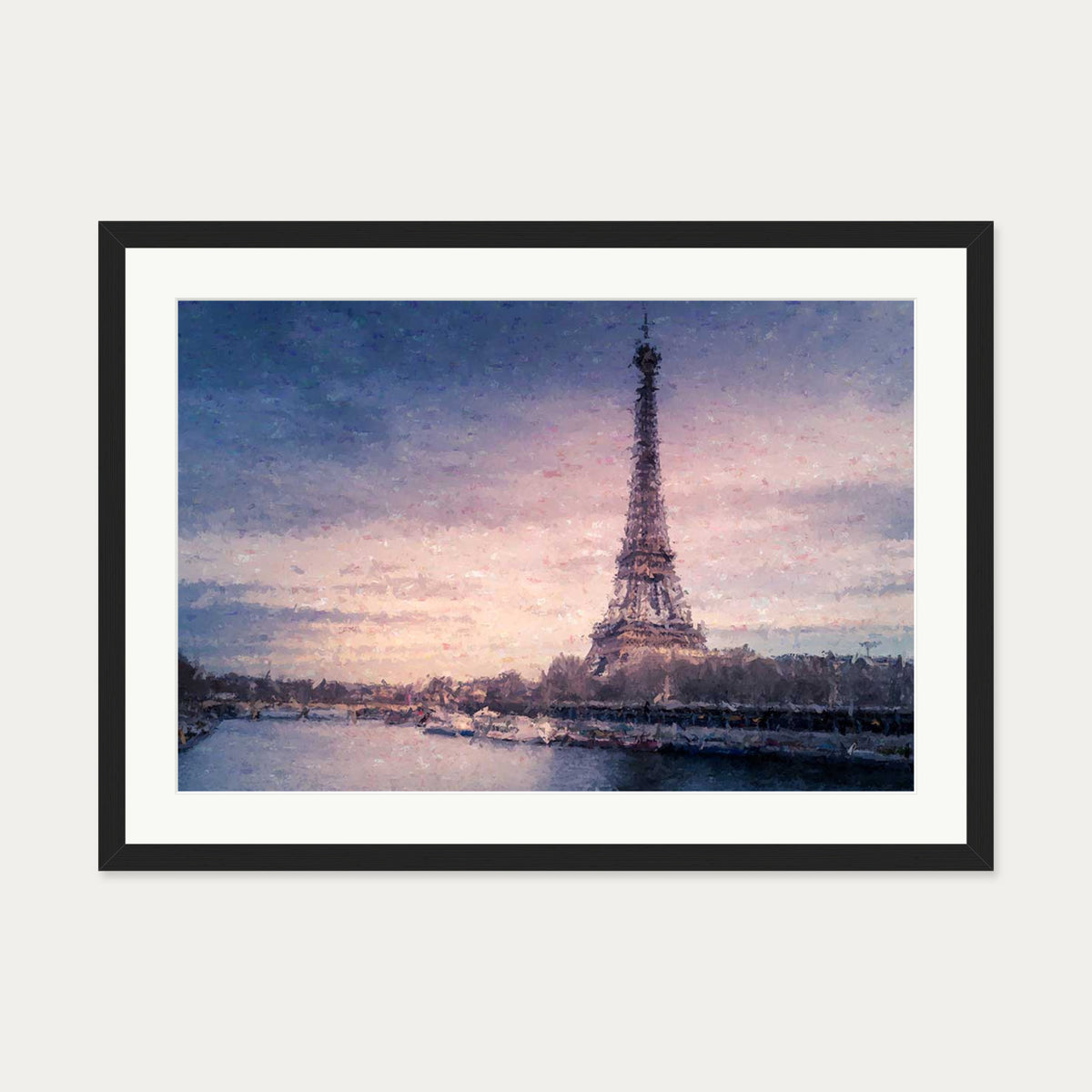 Romance In Paris Art Print — 50 x 70 cm — Black Frame