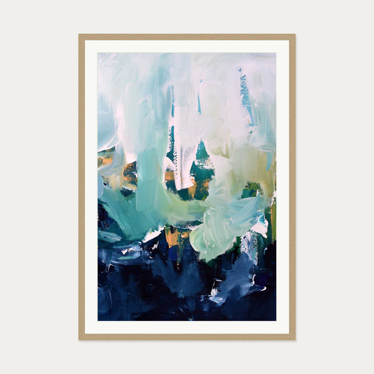 Abstract 175 Art Print — 70 x 100 cm — Oak Frame