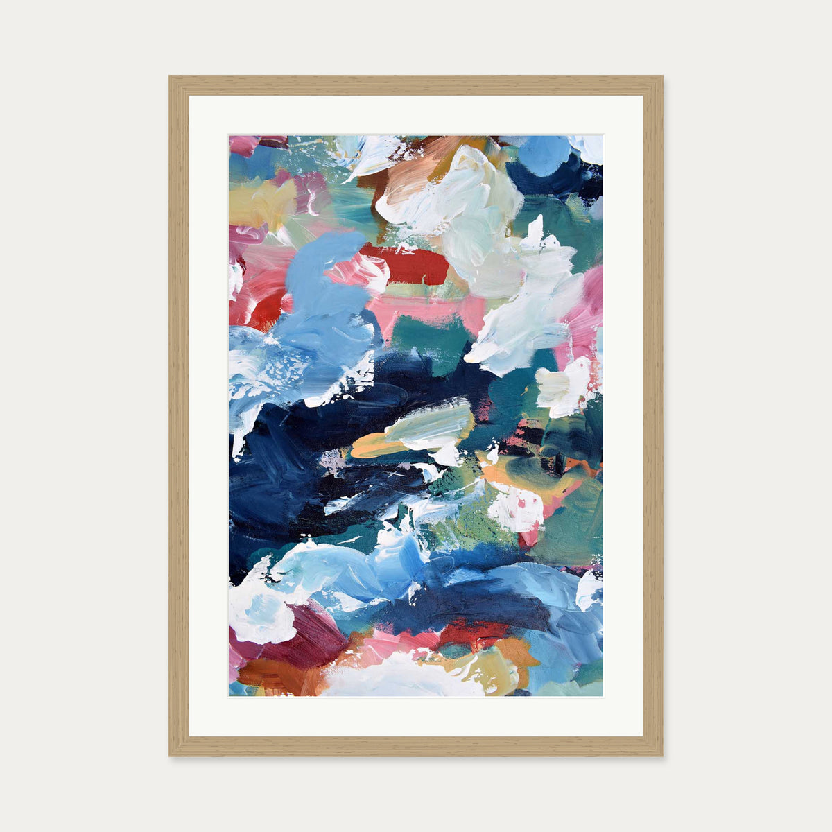 Abstract 319 Art Print — 50 x 70 cm — Oak Frame