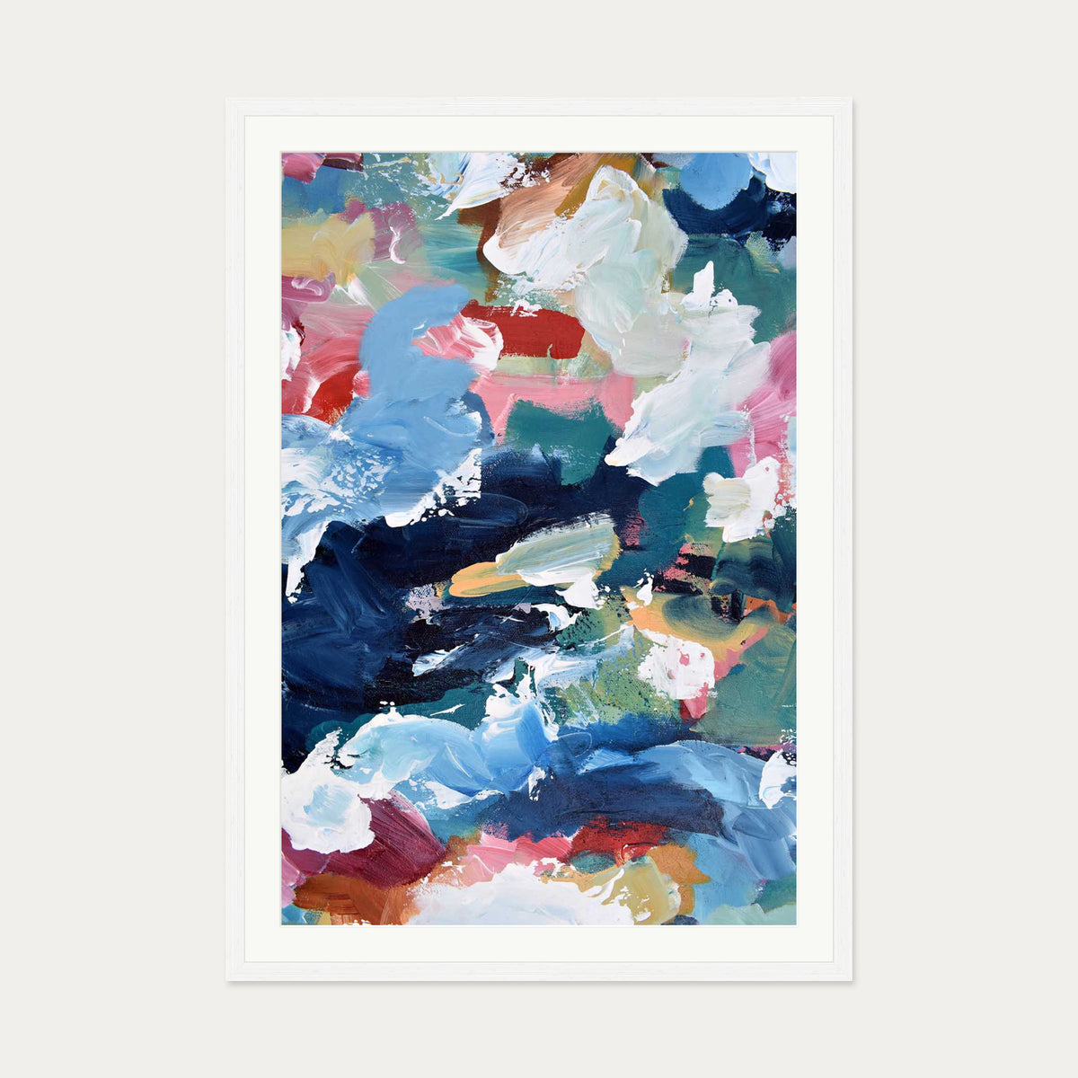 Abstract 319 Art Print — 70 x 100 cm — White Frame