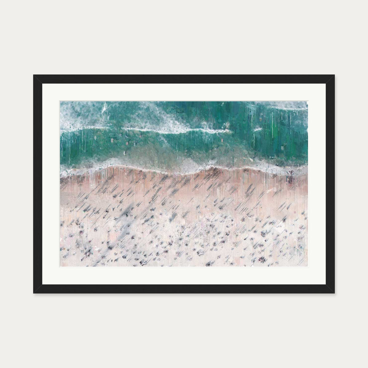 Sandy Beach Shore Landscape Art Print — 50 x 70 cm — Black Frame