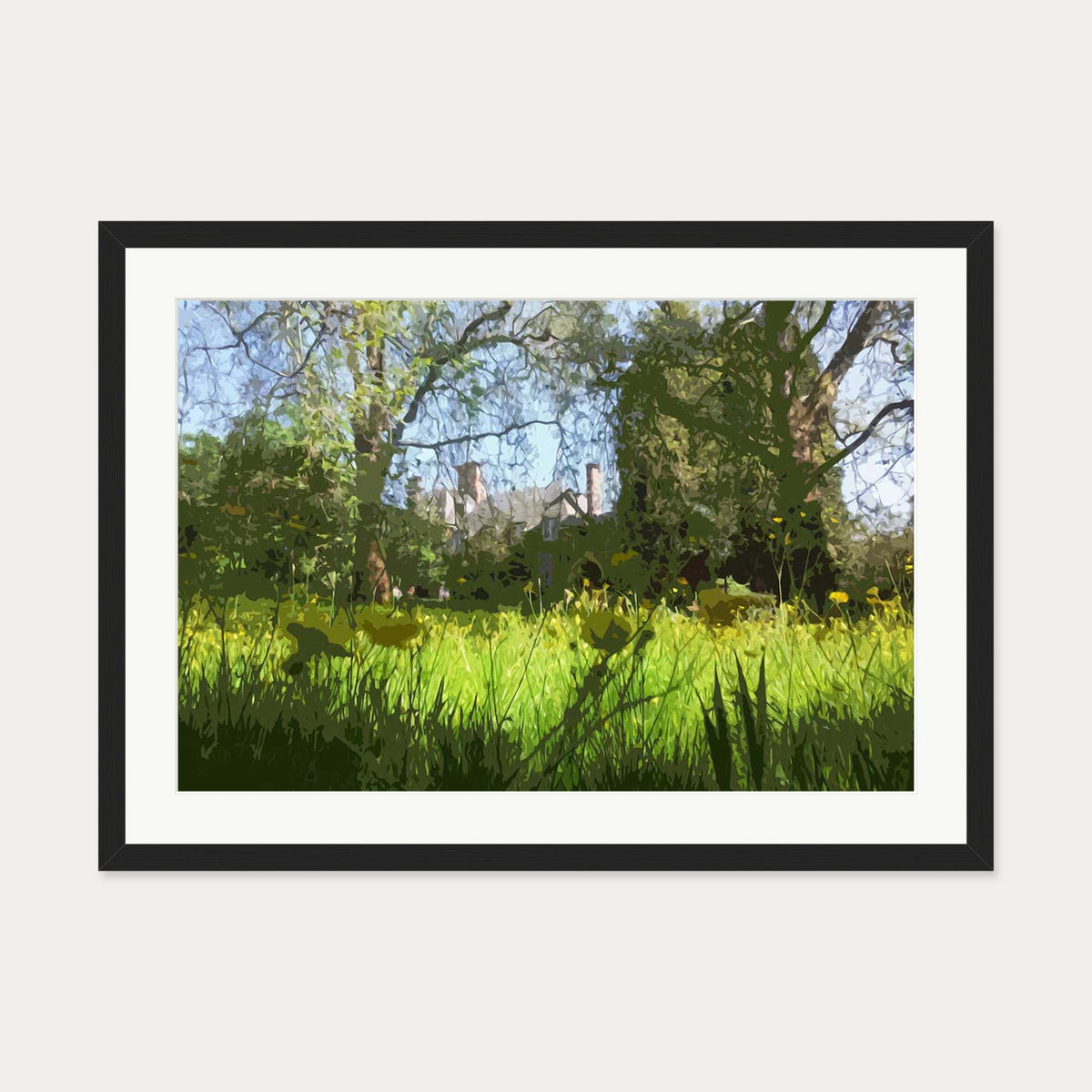 Brushed Landscape Art Print — 50 x 70 cm — Black Frame