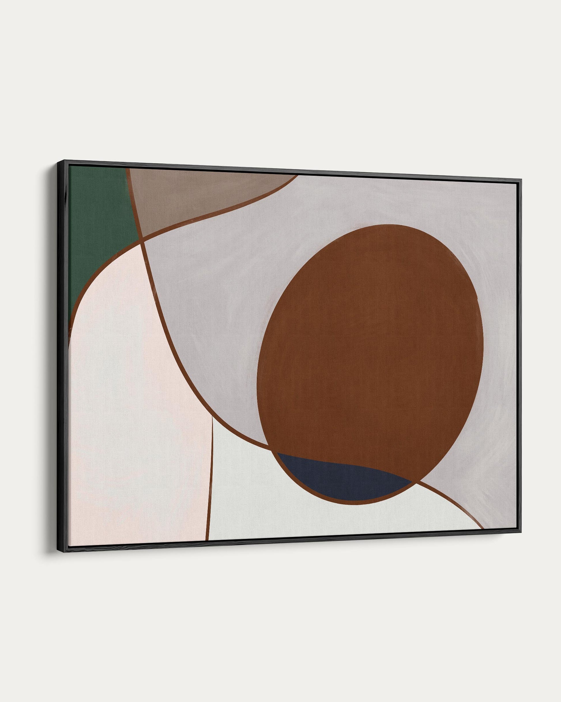 Abstract art piece with geometric shapes on a white background