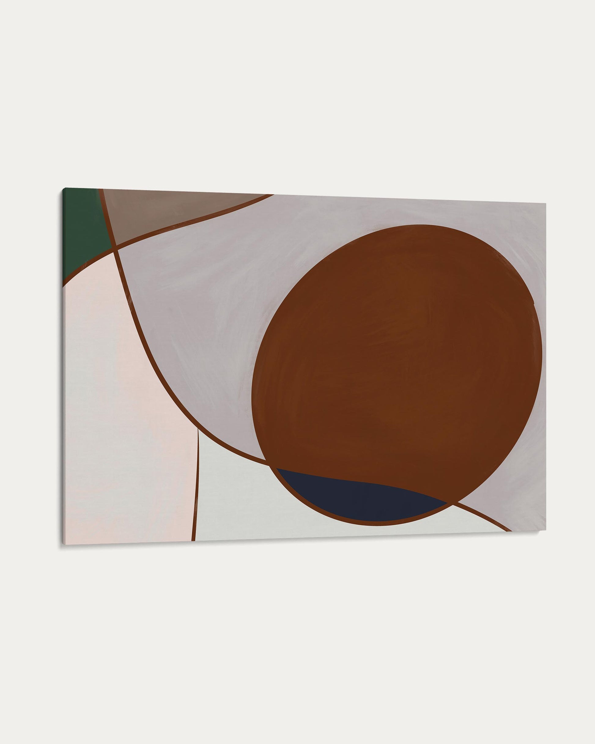 Abstract art print with geometric shapes on a white background