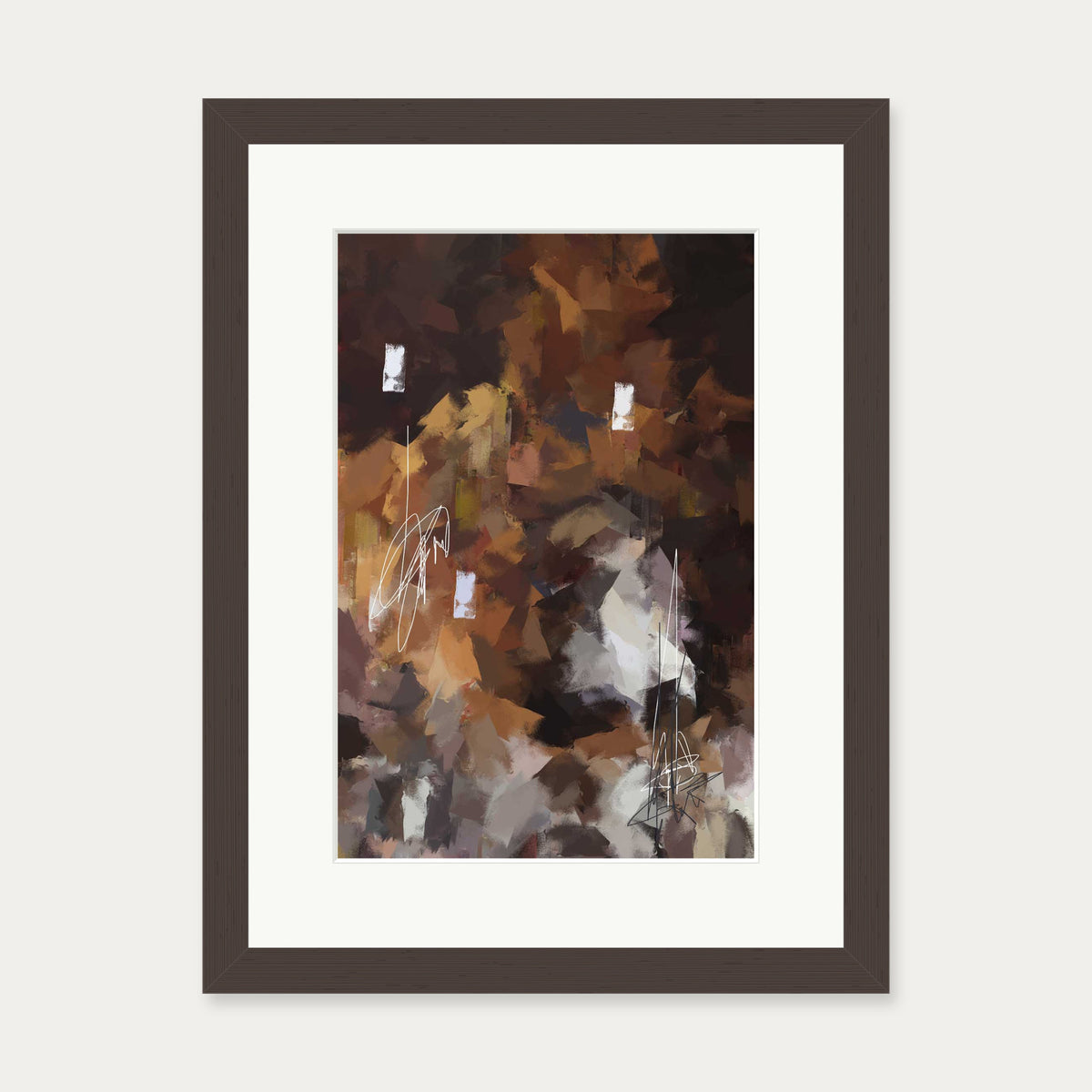Alluding To Saint Germain Art Print — 30 x 40 cm — Brown Frame