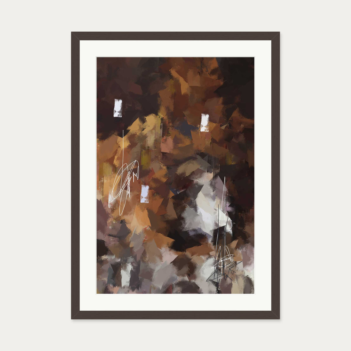 Alluding To Saint Germain Art Print — 50 x 70 cm — Brown Frame