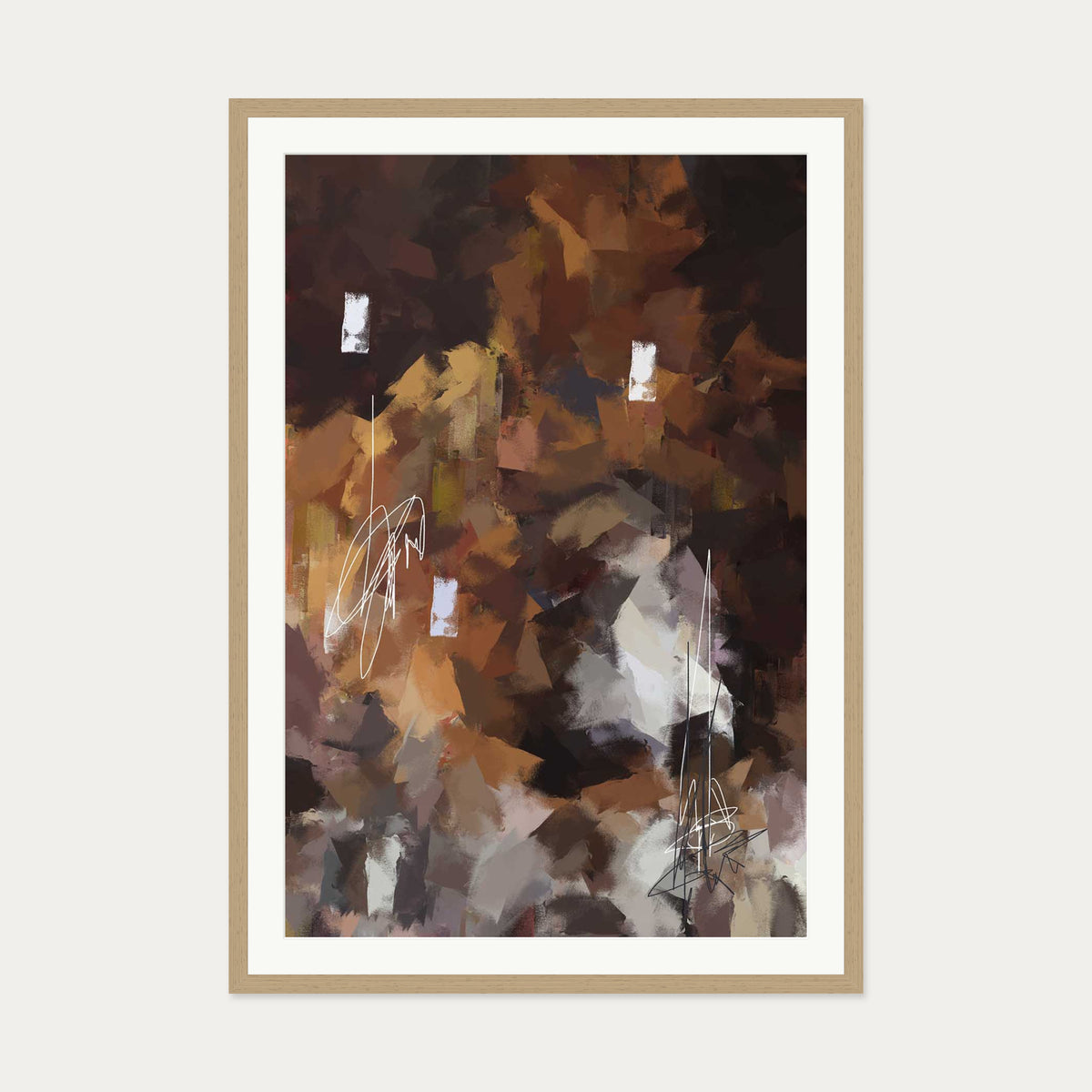 Alluding To Saint Germain Art Print — 70 x 100 cm — Oak Frame
