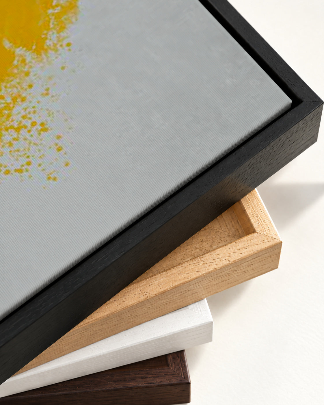 Amplified Canvas Art — framed canvas corner and wrapped canvas detail
