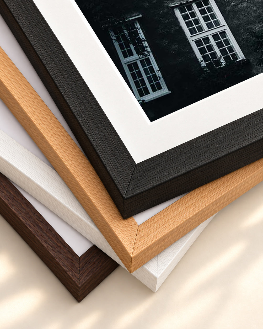 Amsterdam Architecture Art Print — framed print corner with 5 cm mount and bevel