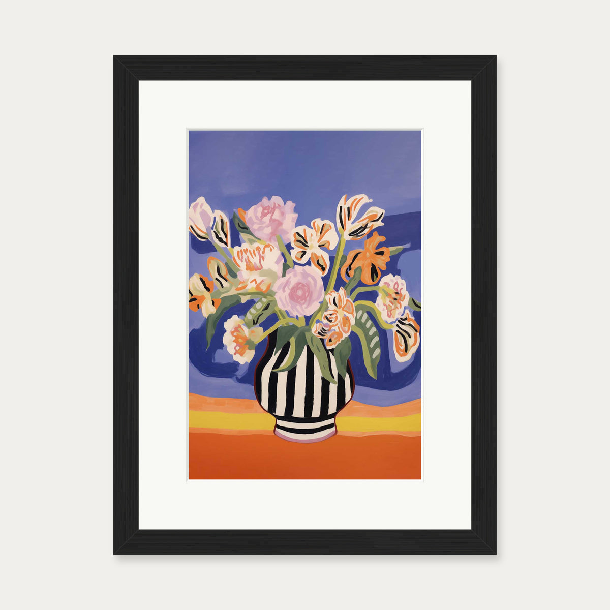An Elaborate Bouquet Art Print — 30 x 40 cm — Black Frame