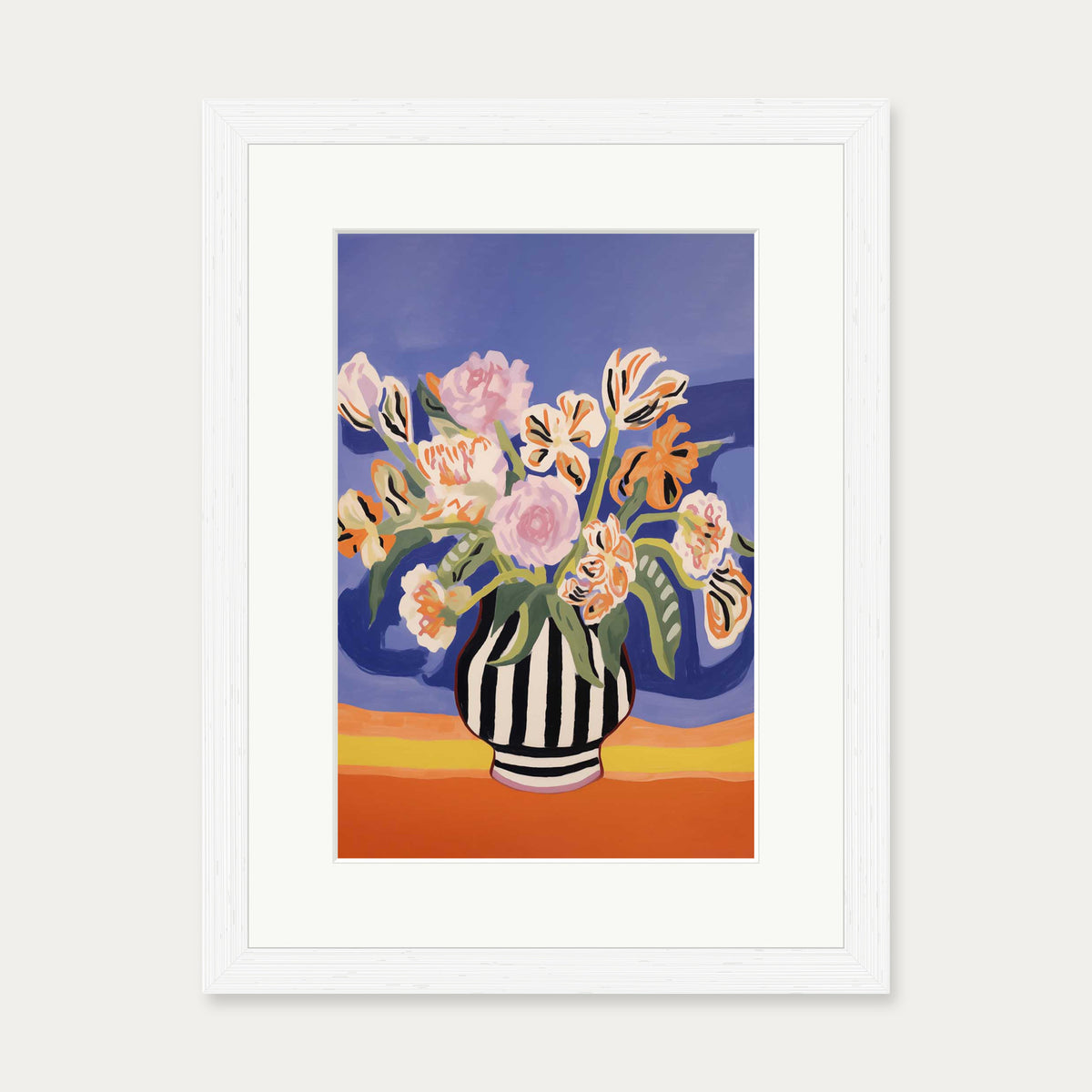 An Elaborate Bouquet Art Print — 30 x 40 cm — White Frame